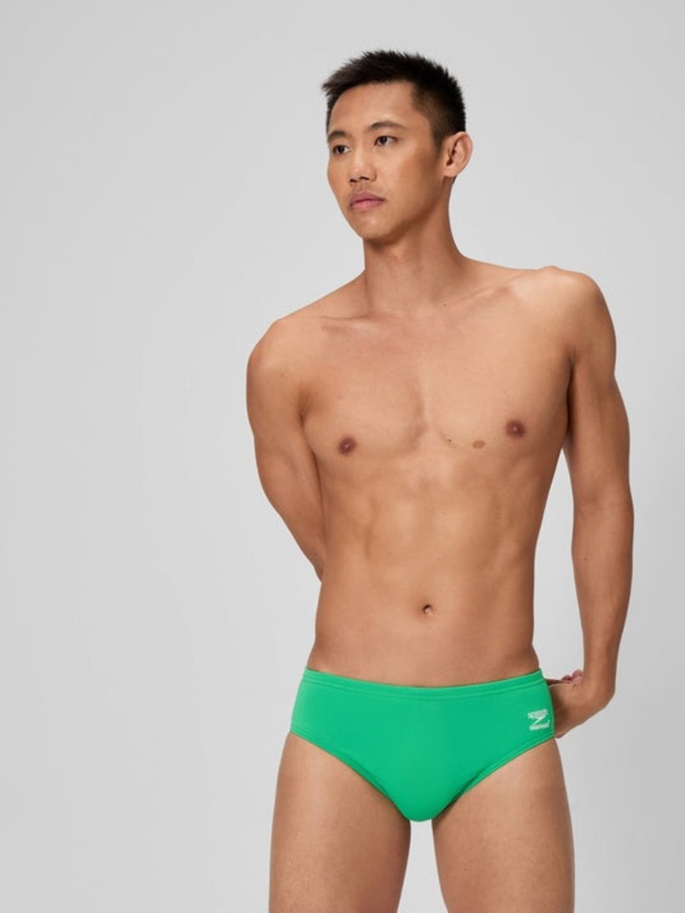 Speedo Men’s Lime Green Swim Briefs with Black Drawstring